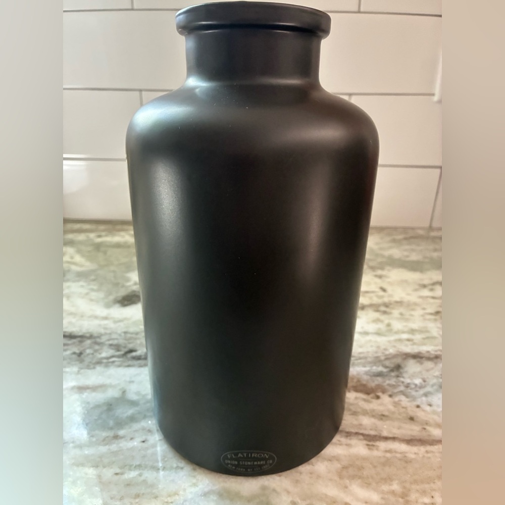❌SOLD❌Restoration Hardware Ceramic Flatiron Stoneware Bottle